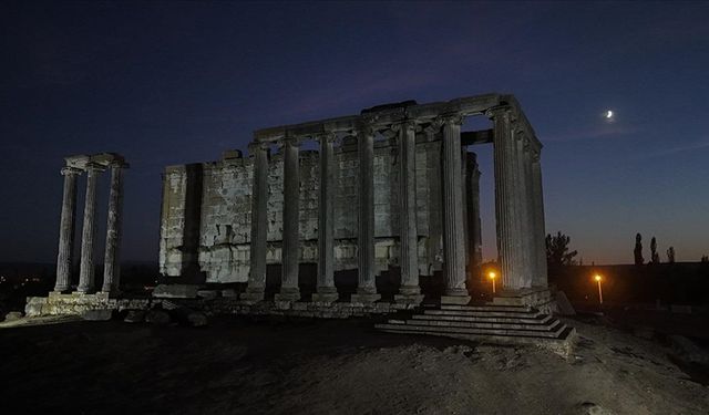 Aizanoi Antik Kenti'ndeki Zeus Tapınağı dronla görüntülendi