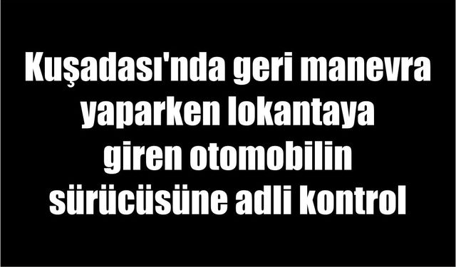 Aydın'da geri manevra yaparken lokantaya giren otomobilin sürücüsüne adli kontrol