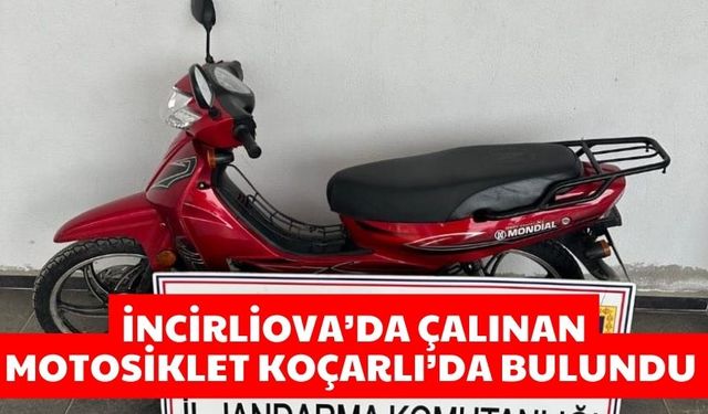 İncirliova’da çalınan motosiklet Koçarlı’da bulundu