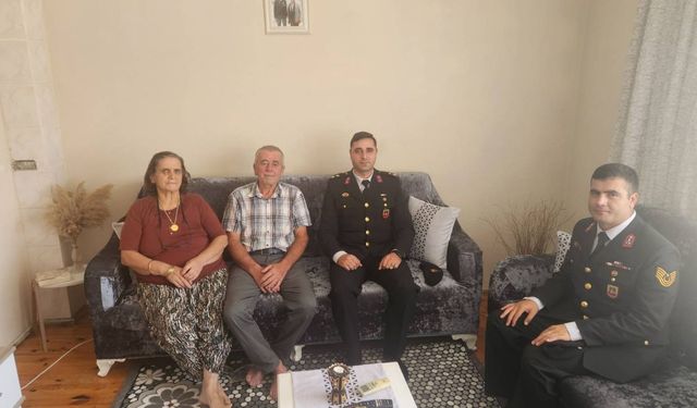 Karpuzlu’da jandarmadan Kıbrıs gazilerine anlamlı ziyaret