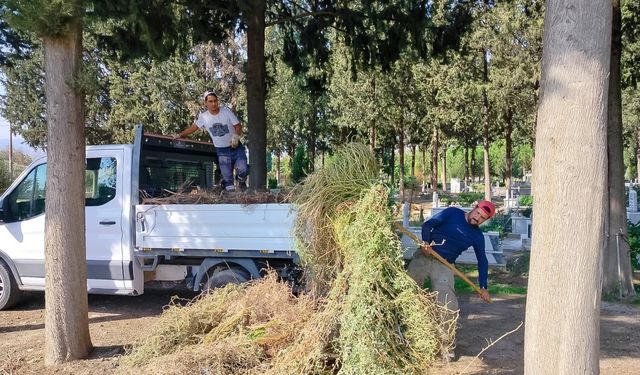 Efeler’de mezarlıklarda kapsamlı bakım çalışmaları
