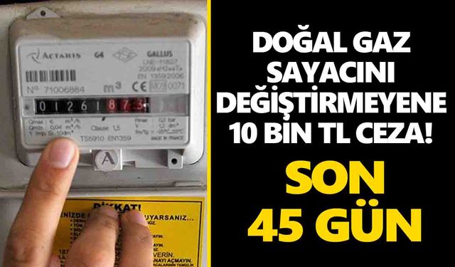 Doğal gaz sayacını değiştirmeyene 10 bin TL ceza! Son 45 gün