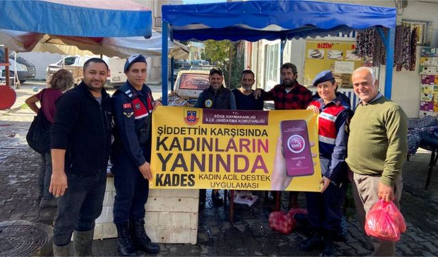 Söke’de jandarmadan “Kadına El Kalkamaz” farkındalık etkinliği