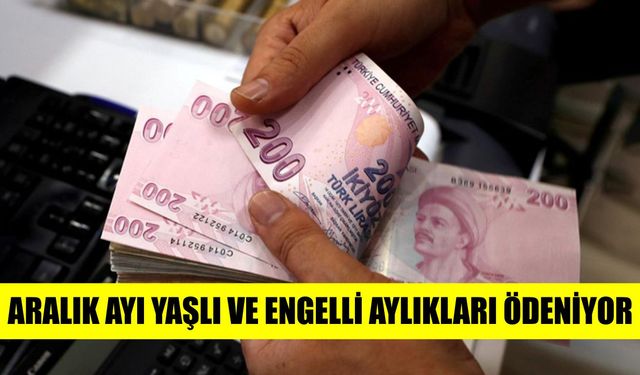 Aralık ayı yaşlı ve engelli aylıkları ödeniyor