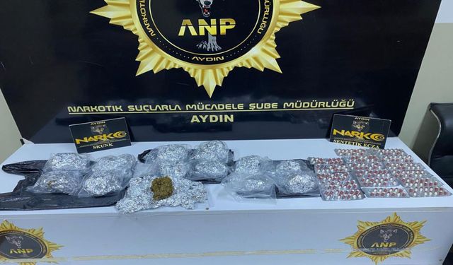 Aydın’da narkotik operasyonu: Skunk ve sentetik ecza ele geçirildi