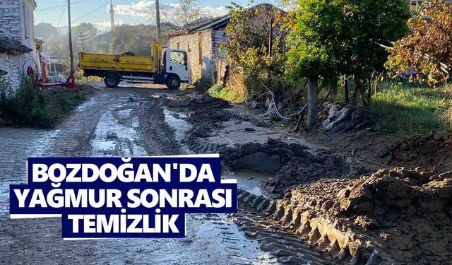 Bozdoğan'da yağmur sonrası temizlik
