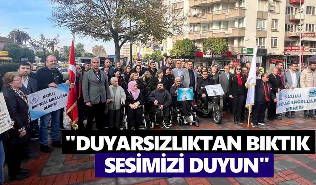 Nazilli'de engelliler protokole tepkili