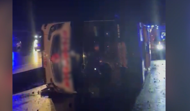 Otobüs devrildi: 3 yolcu yaralandı