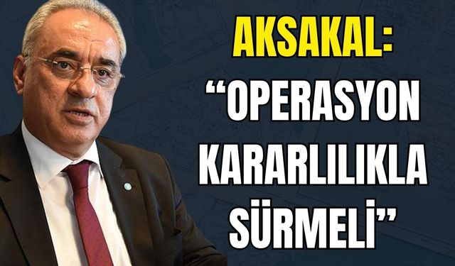 Aksakal: “Operasyon kararlılıkla sürmeli”