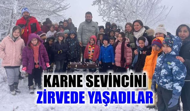 Nazilli'de kar tadında karne hediyesi