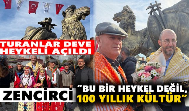 Germencik'te devecilik kültürünü yaşatacak heykel açıldı