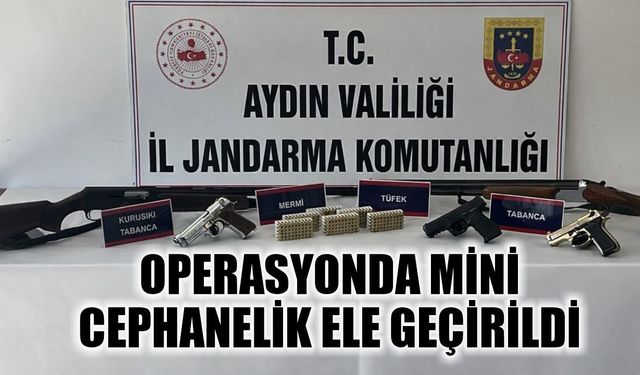 Didim Jandarması yaptığı operasyonda mini cephanelik buldu