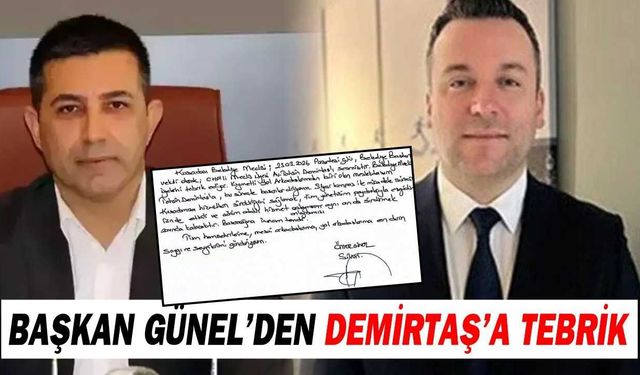 Başkan Günel'den Demirtaş'a tebrik