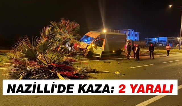 Nazilli’de kontrolden çıkan araç refüje çıktı: 2 yaralı