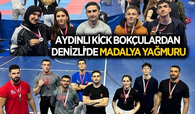 Aydınlı kick boksçulardan Denizli'de madalya yağmuru