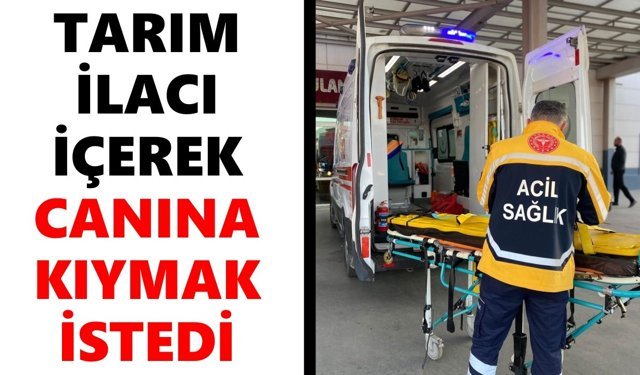 Nazilli'de feci olay: Tarım ilacı içerek canına kıymak istedi