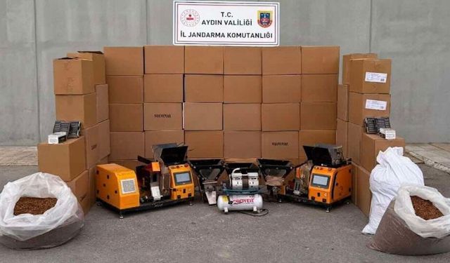 Efeler’de kaçak sigara fabrikasına baskın: Binlerce makaron ele geçirildi