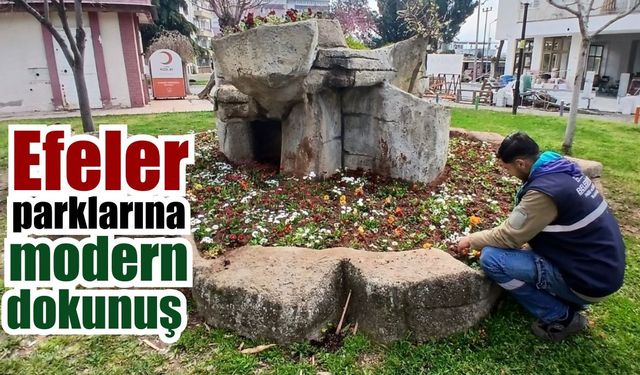 Efeler’de parklar yenileniyor, yeşil alanlar canlanıyor