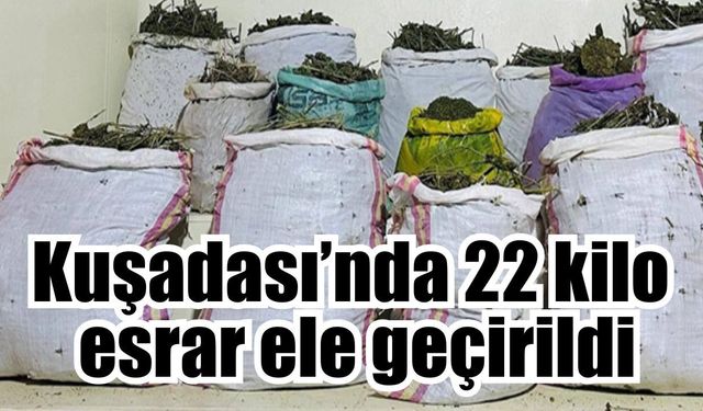 Kuşadası’nda 22 kilo kubar esrar ve kenevir ele geçirildi