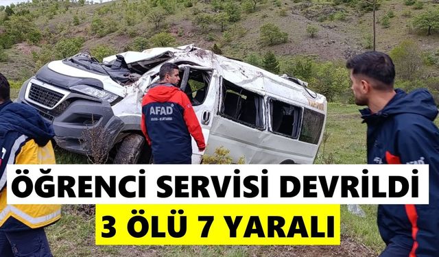 Öğrenci servisi devrildi: 3 ölü 7 yaralı