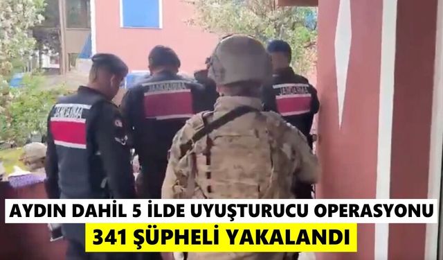 Aydın dahil 5 ilde narkotik operasyonu: 341 şüpheli yakalandı