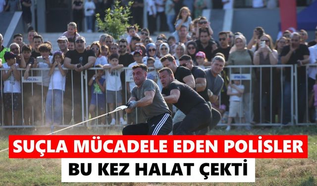 Aydın'da polisler üniformaları çıkarıp yarıştı