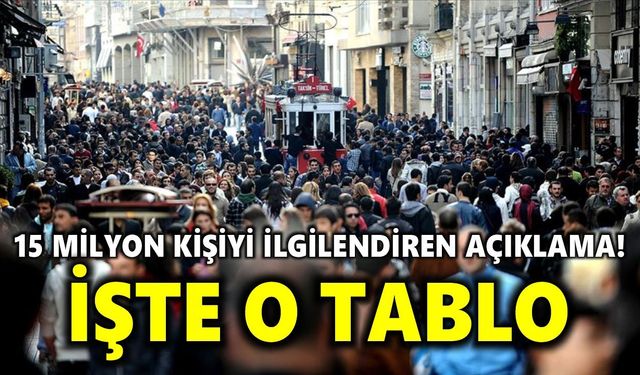 15 milyon kişiyi ilgilendiren açıklama!