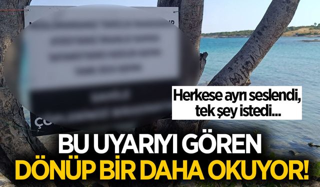 Aydın'da ağaca asılan ilginç uyarı dikkat çekti