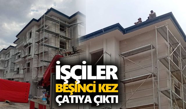 Bozdoğan'da TOKİ şantiyesinde ücret protestosu