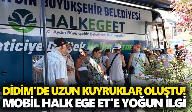 Didim'de uzun kuyruklar oluştu! Mobil Halk Ege Et'e yoğun ilgi