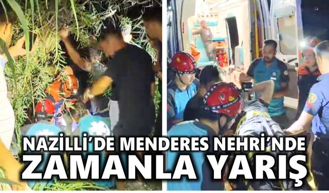 Nazilli'de Menderes Nehri'nde zamanla yarış