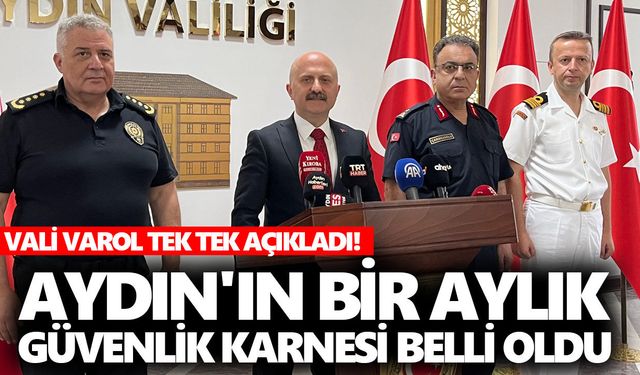 Vali Varol tek tek açıkladı! Aydın'ın bir aylık güvenlik karnesi belli oldu