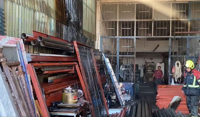 Aydın'da oto servisinde korkutan yangın
