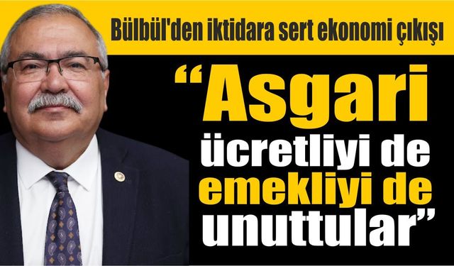 Bülbül, asgari ücret ve emekli üzerinden iktidarı hedef aldı!