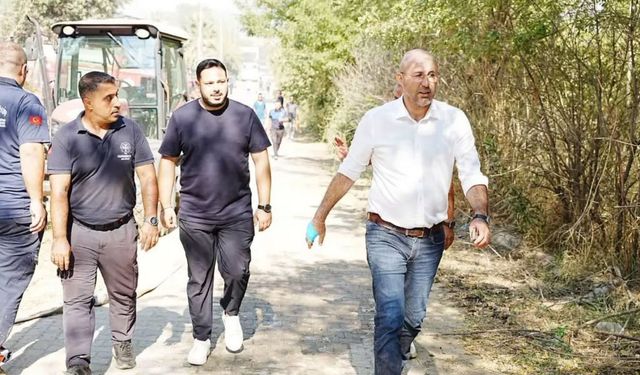 Germencik’te lojman arazisinde yangın paniği