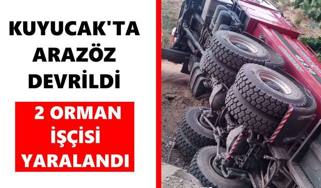 Kuyucak’ta arazöz devrildi: 2 orman işçisi yaralandı