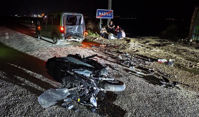 Nazilli’de feci kaza! Motosiklet sürücüsü ağır yaralı
