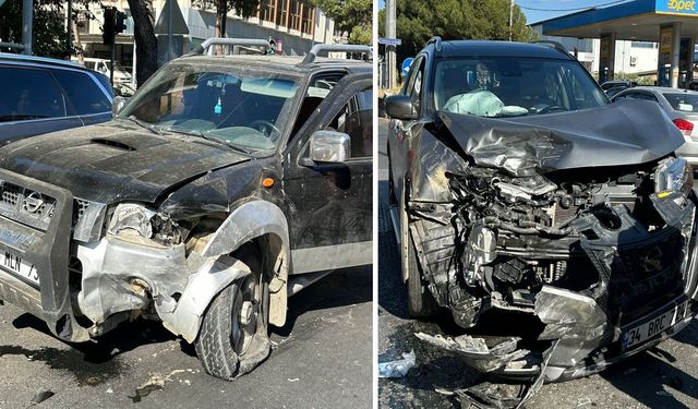 Nazilli'de kavşakta feci çarpışma: 1 yaralı
