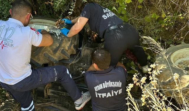 Germencik’te feci traktör kazası! 1’i çocuk 2 kişi yaralandı