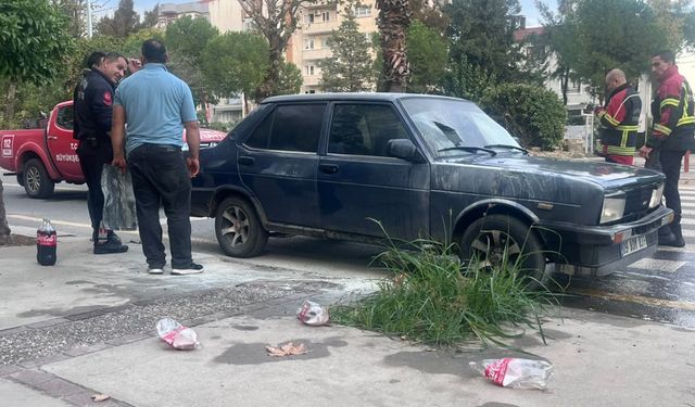 Aydın’da araç yangınını kola ile söndürdü!