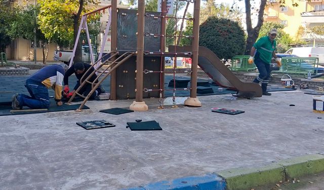 Aydın'da çocukların oyun alanları yenileniyor