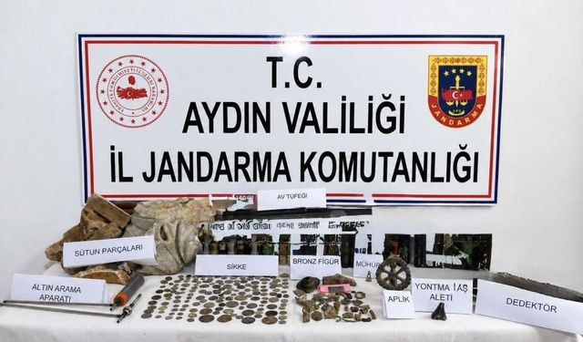 Karacasu’da tarihi eser operasyonu: 157 sikke ele geçirildi
