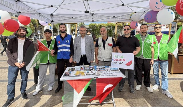 AK Partili Özmen Filistinli çocuklar için çizdi!