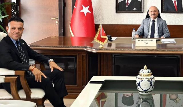Aydın Valisi Varol, Galatasaraylı iş insanı Azaphan'ı ağırladı