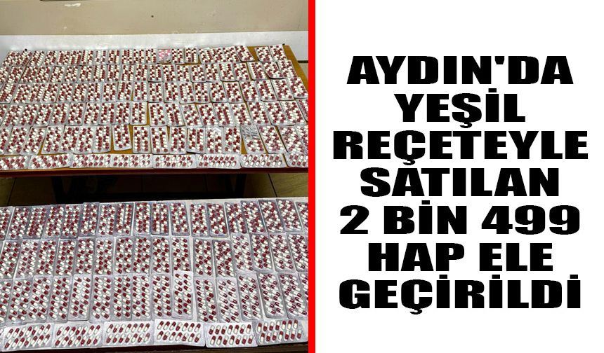 Aydın'da yeşil reçeteyle satılan 2 bin 499 hap ele geçirildi