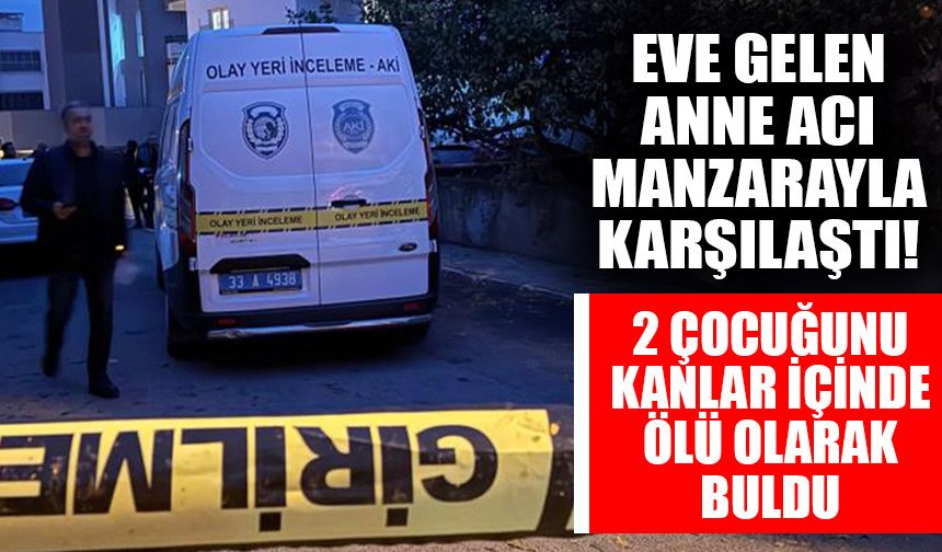 Eve gelen anne acı manzarayla karşılaştı! 2 çocuğunu kanlar içinde buldu
