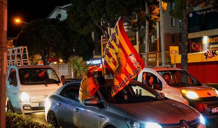 Didimli Galatasaraylılardan kortejli kutlama