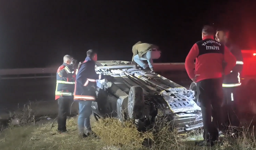 Kontrolden çıkan otomobil devrildi: 3 yaralı