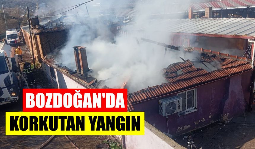 Bozdoğan'da korkutan yangın: İki ev küle döndü