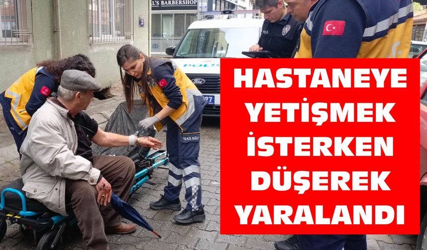 Aydın’da hastaneye yetişmek isterken düşerek yaralandı
